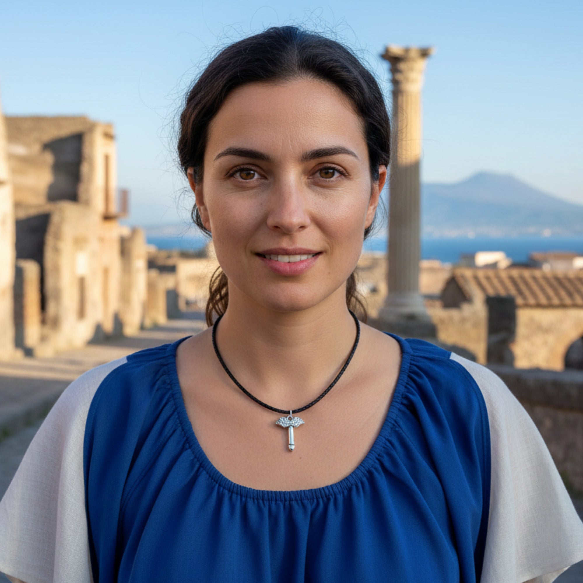 Pendentif avec phallus ailé moyen de Pompéi - Argent 925