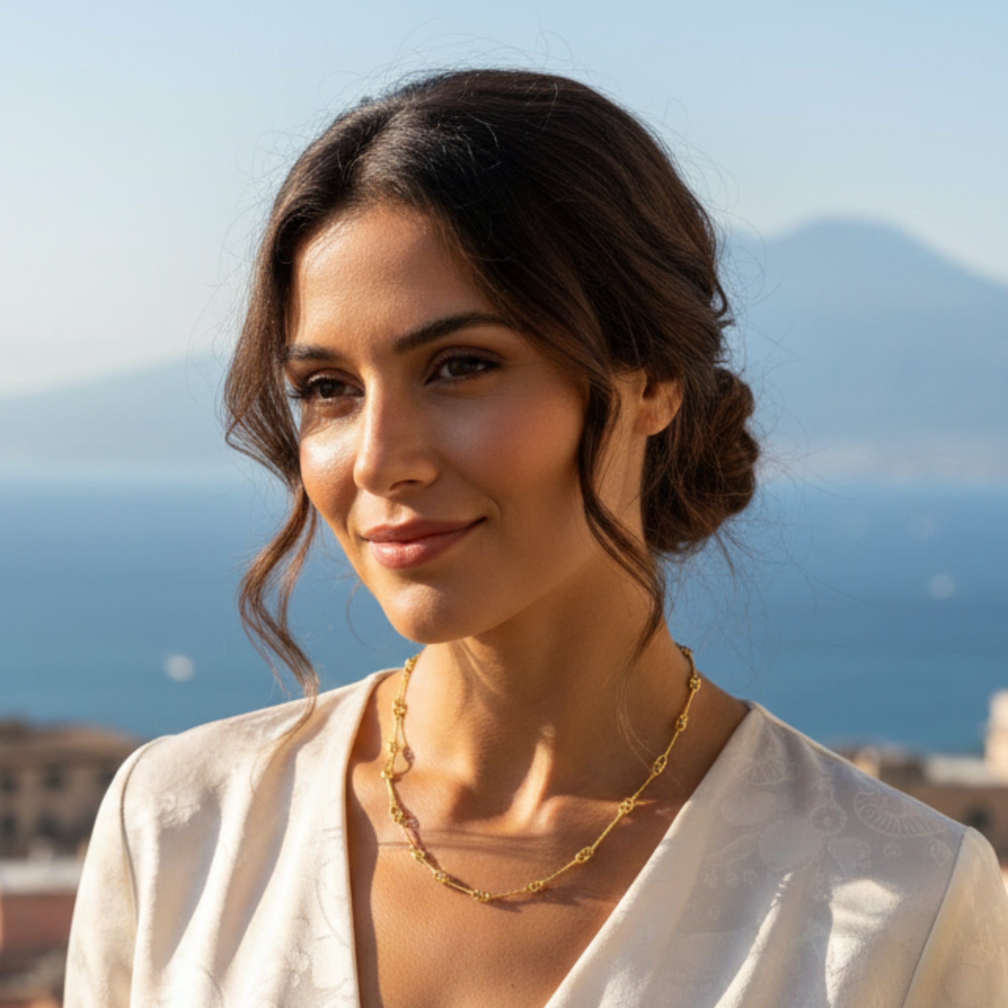 Collier avec crochets Pompéi - Argent 925 plaqué OR 18 carats