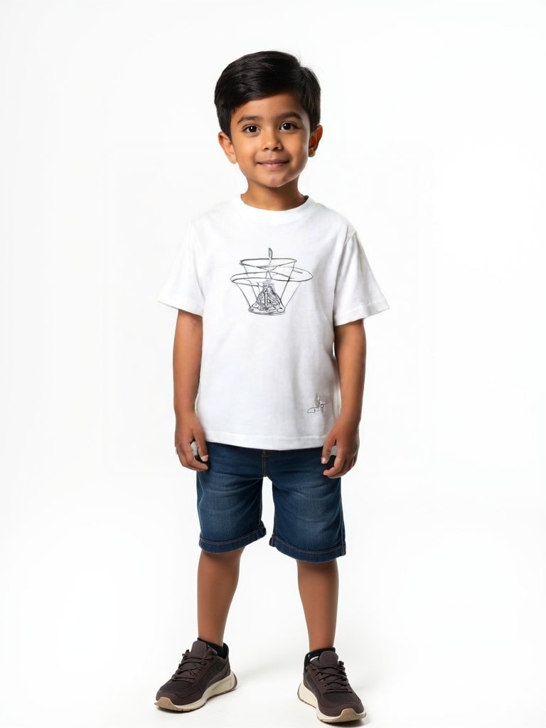 T-shirt bambini ispirata a Leonardo da Vinci, tra arte e ingegneria.