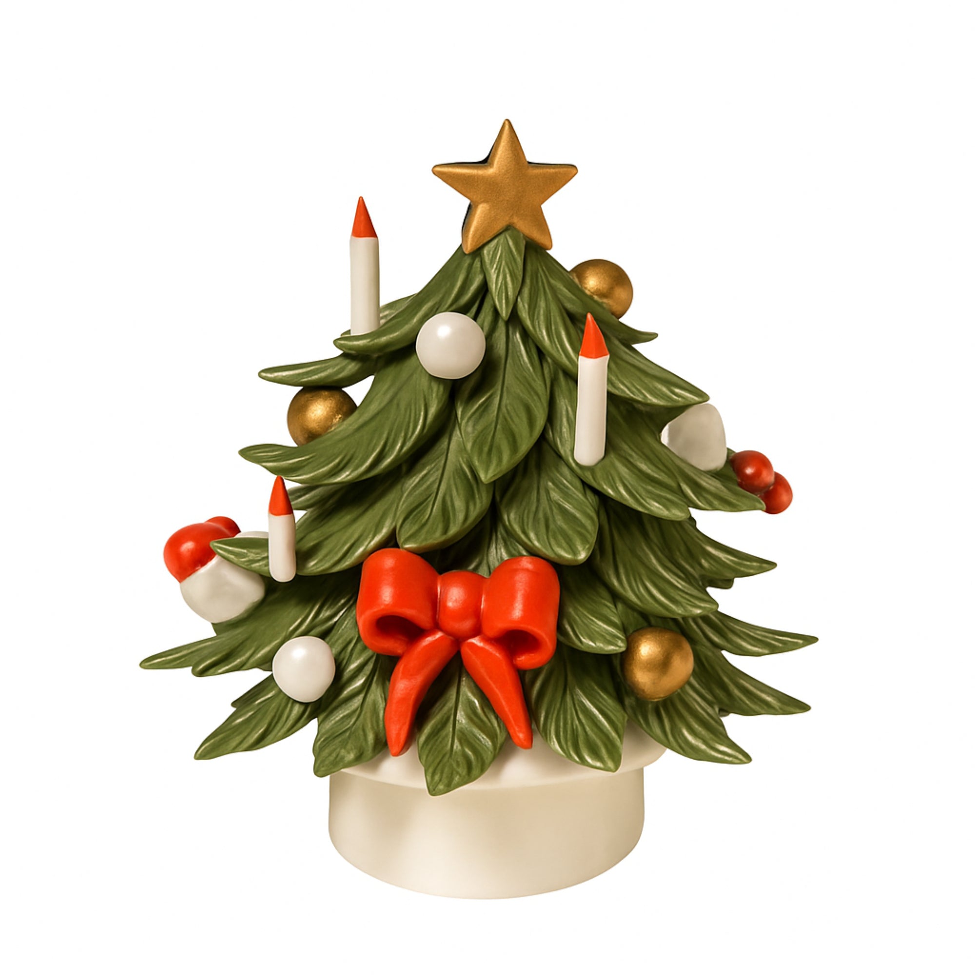 Albero Capodimonte in Porcellana con Stelle di Natale