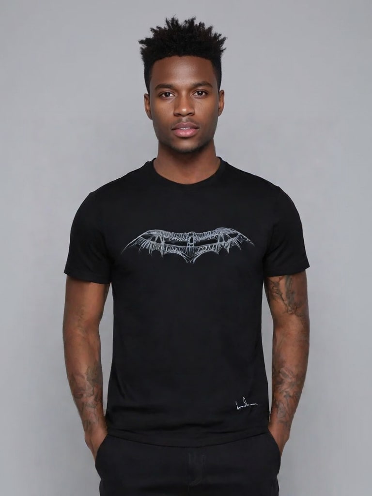 “T-shirt con design ala meccanica di Leonardo da Vinci”