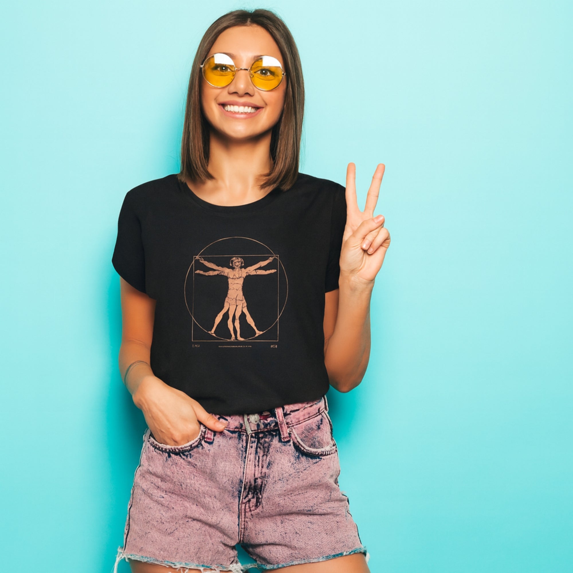 Vitruvian Man T-Shirt – Leonardo da Vinci | 100% Cotton