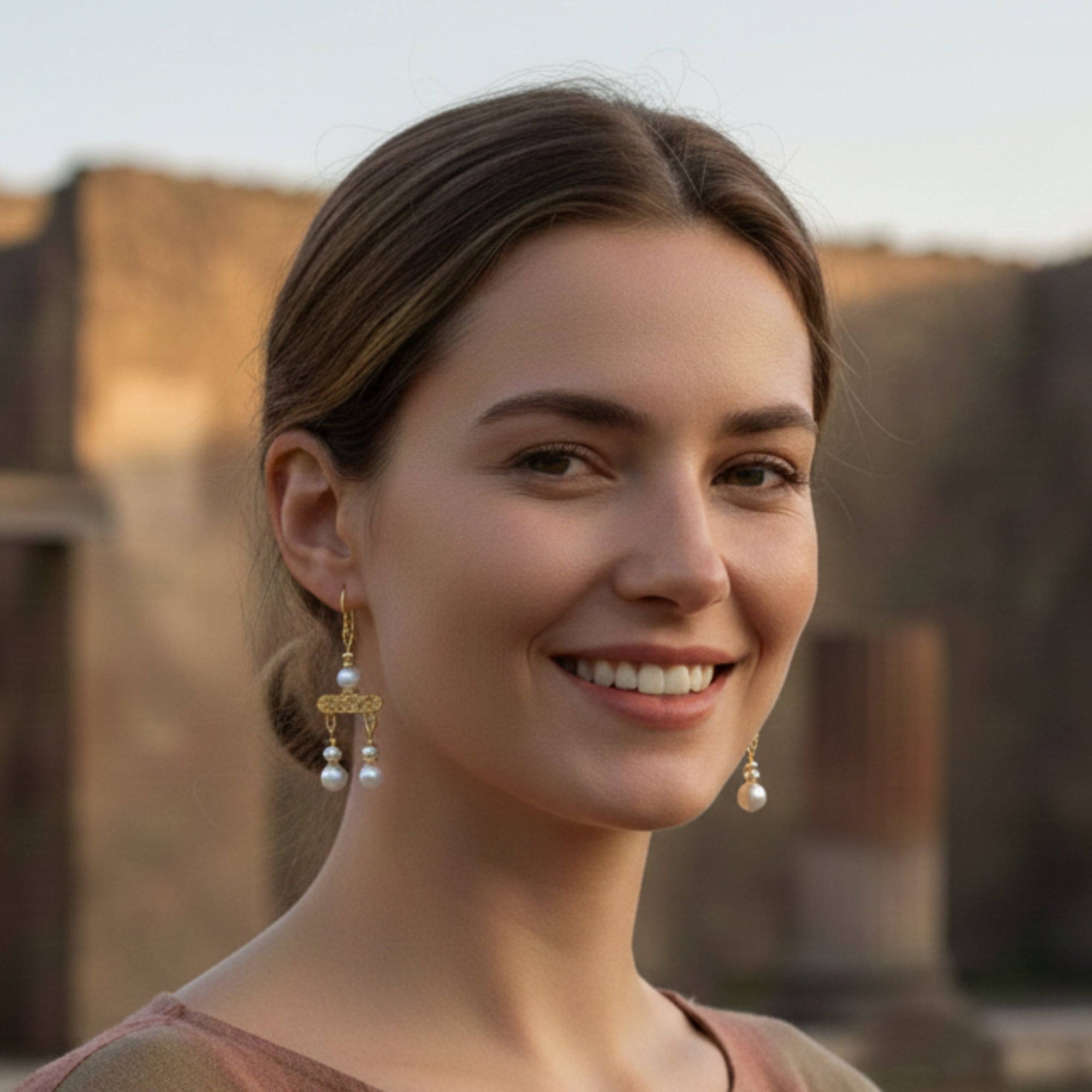 Pendientes Crotalia Pompeii con dos colgantes