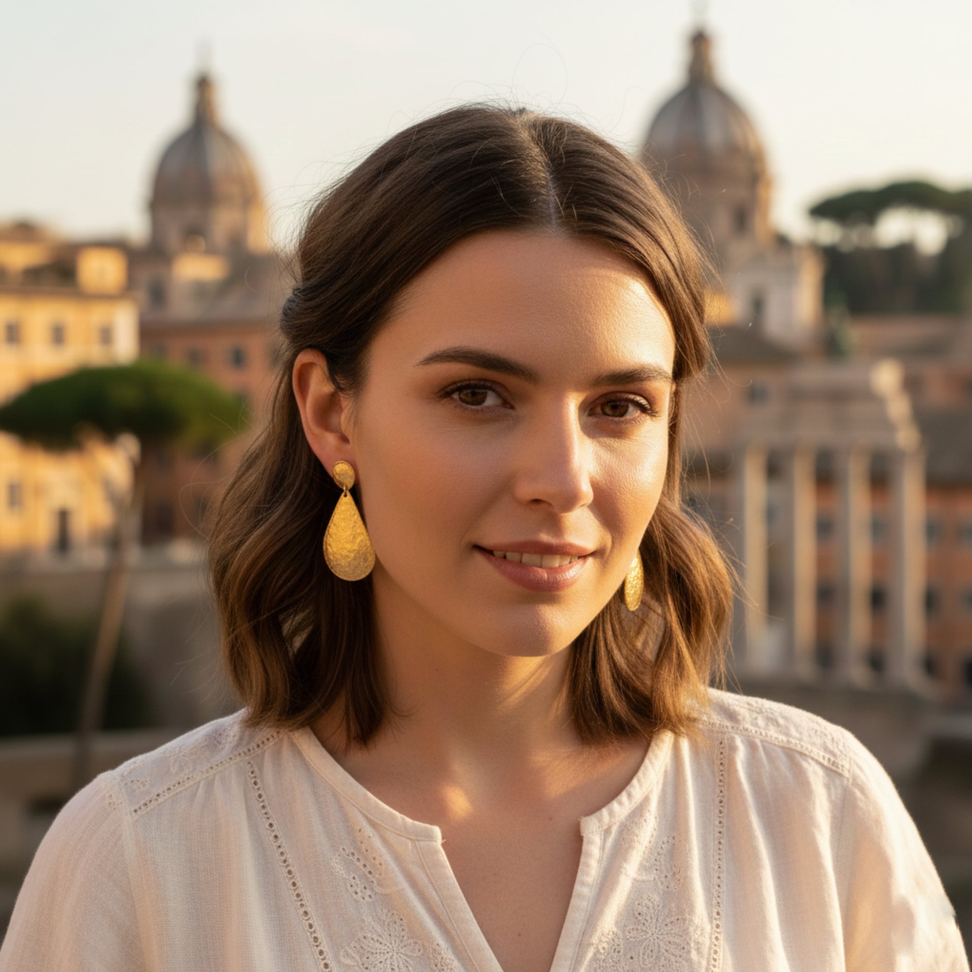 Pendientes colgantes satinados en plata 925