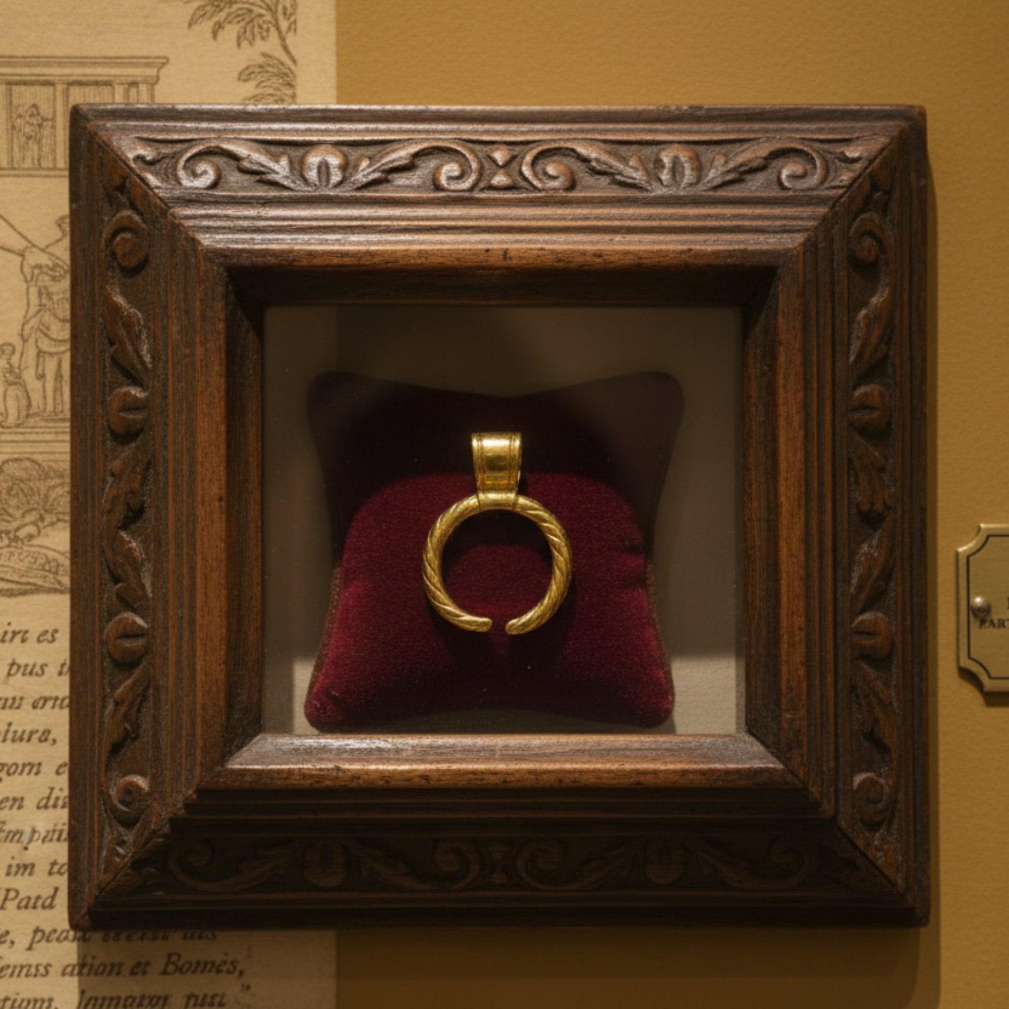 Pendentif Lunula Croissant Gravé - Argent 925