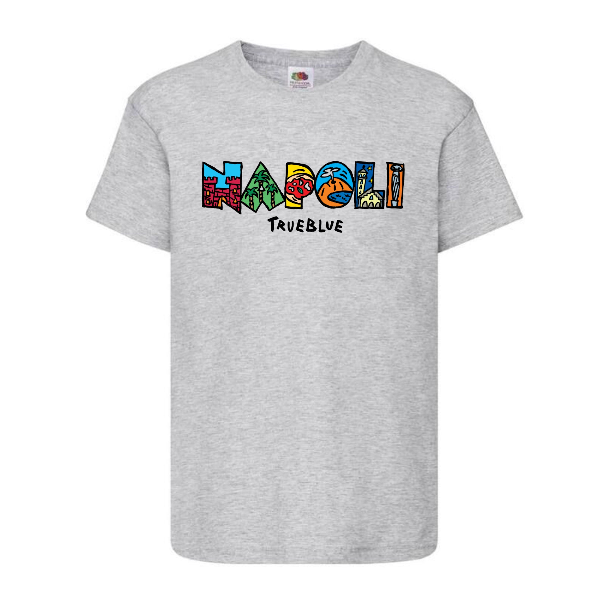 T-shirt bambino Colore&Calore Tempio True Blu grigia