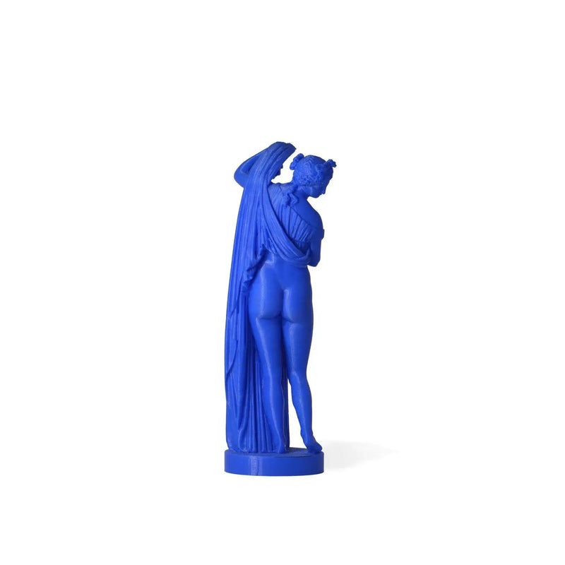 Statua Venere Afrodite Callipigia blu, vista posteriore