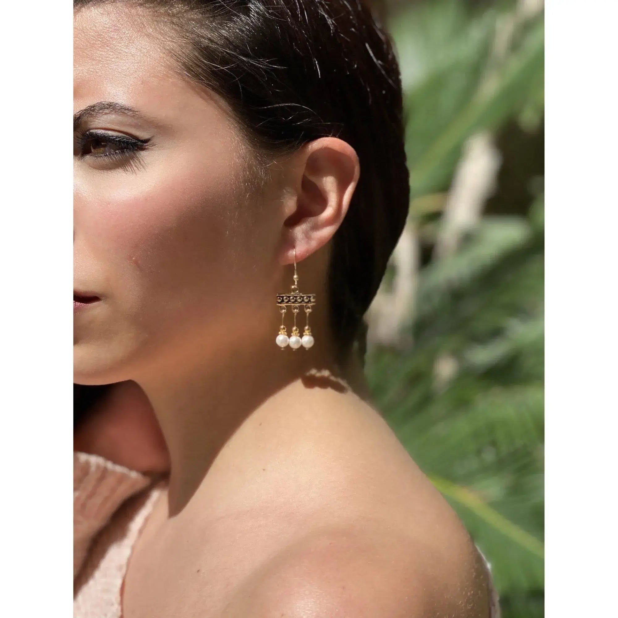 Crotalia Orecchini di Pompei a tre pendenti