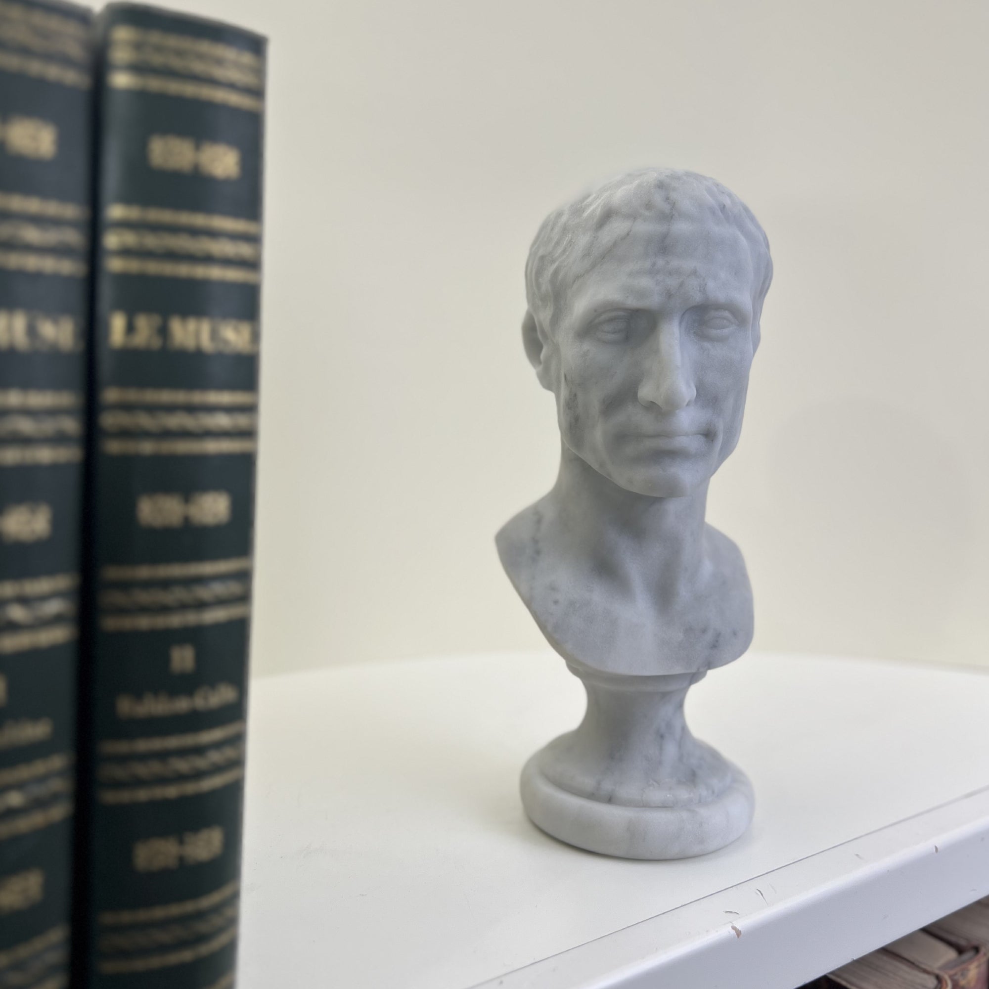 Testa in Marmo di Giulio Cesare – Scultura 30 cm in Marmo di Carrara