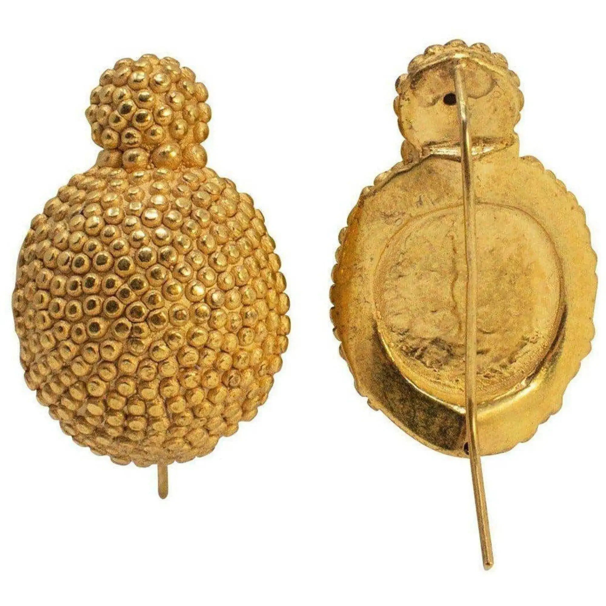 Orecchini a spicchio di sfera placcato oro 18K, stile Ercolano