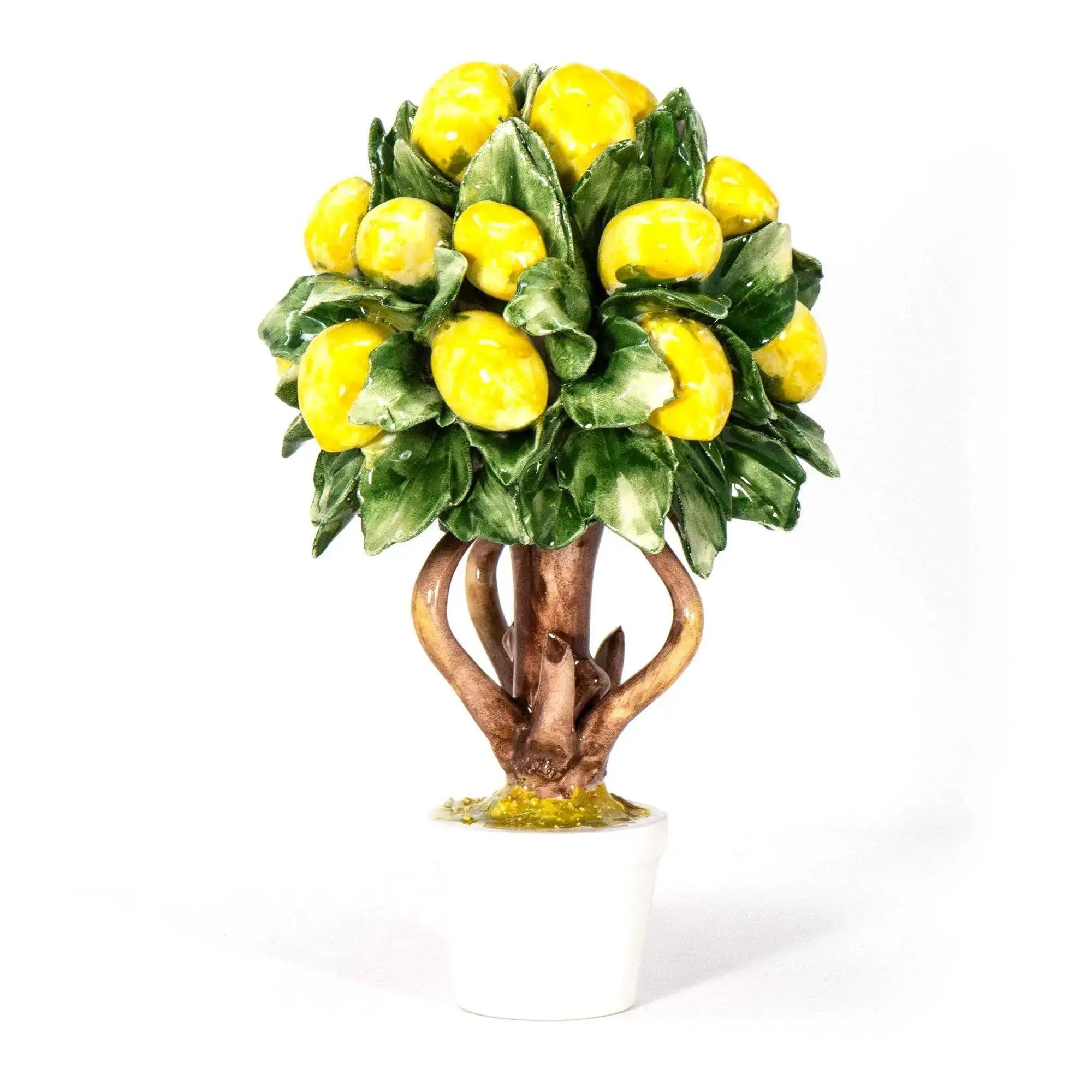 Albero di limoni in porcellana di Capodimonte, un pezzo unico di decorazione di lusso per la casa, artigianato italiano.