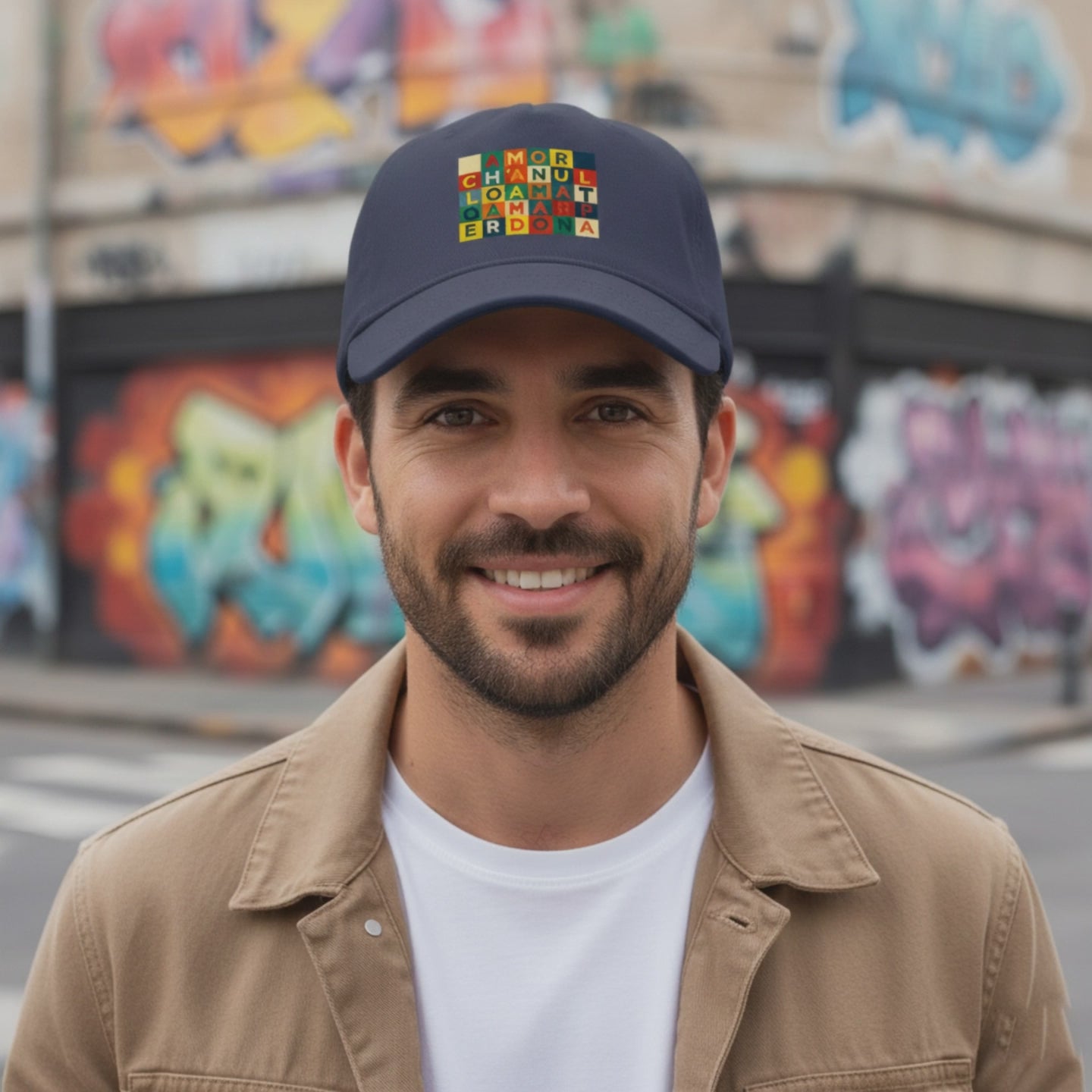 Cappello Amor Boetti con design tipografico