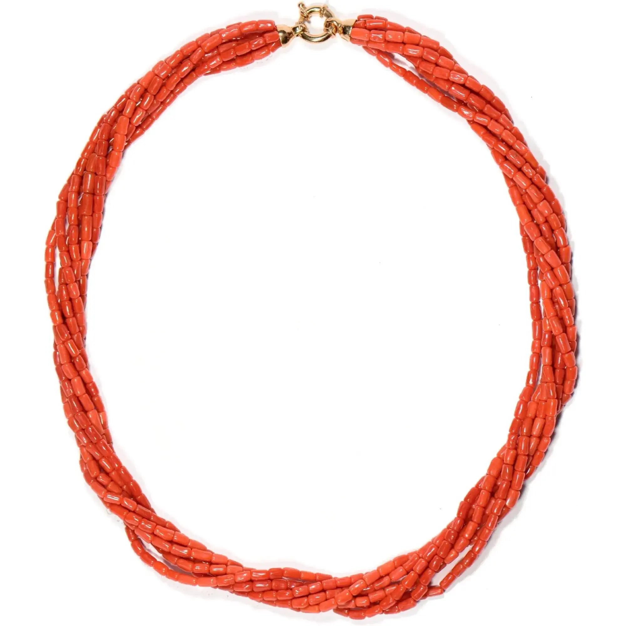 Collana di corallo rosso con chiusura rotonda