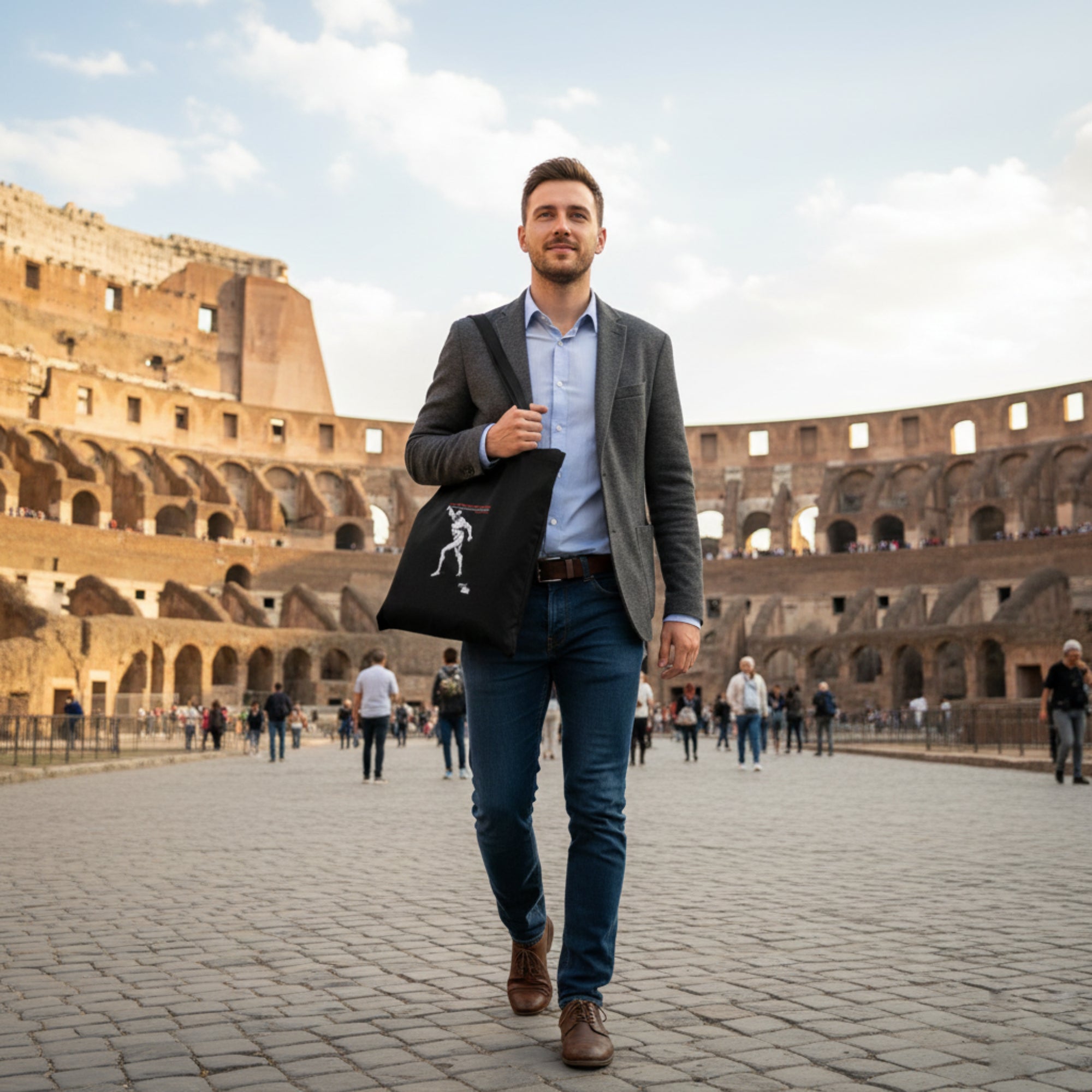 黑色棉質斯巴達克斯購物袋