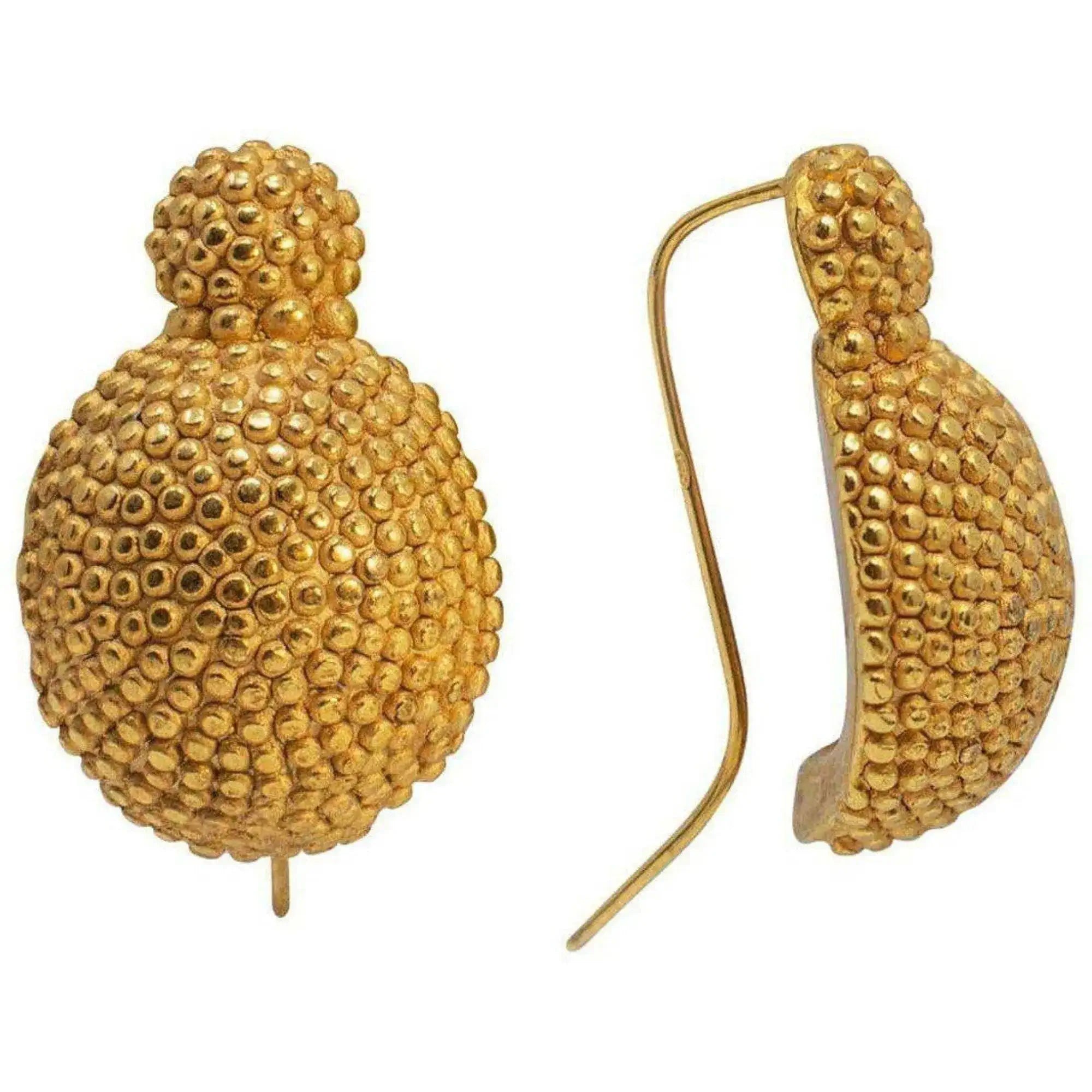 Orecchini a spicchio d'argento placcato oro 18K