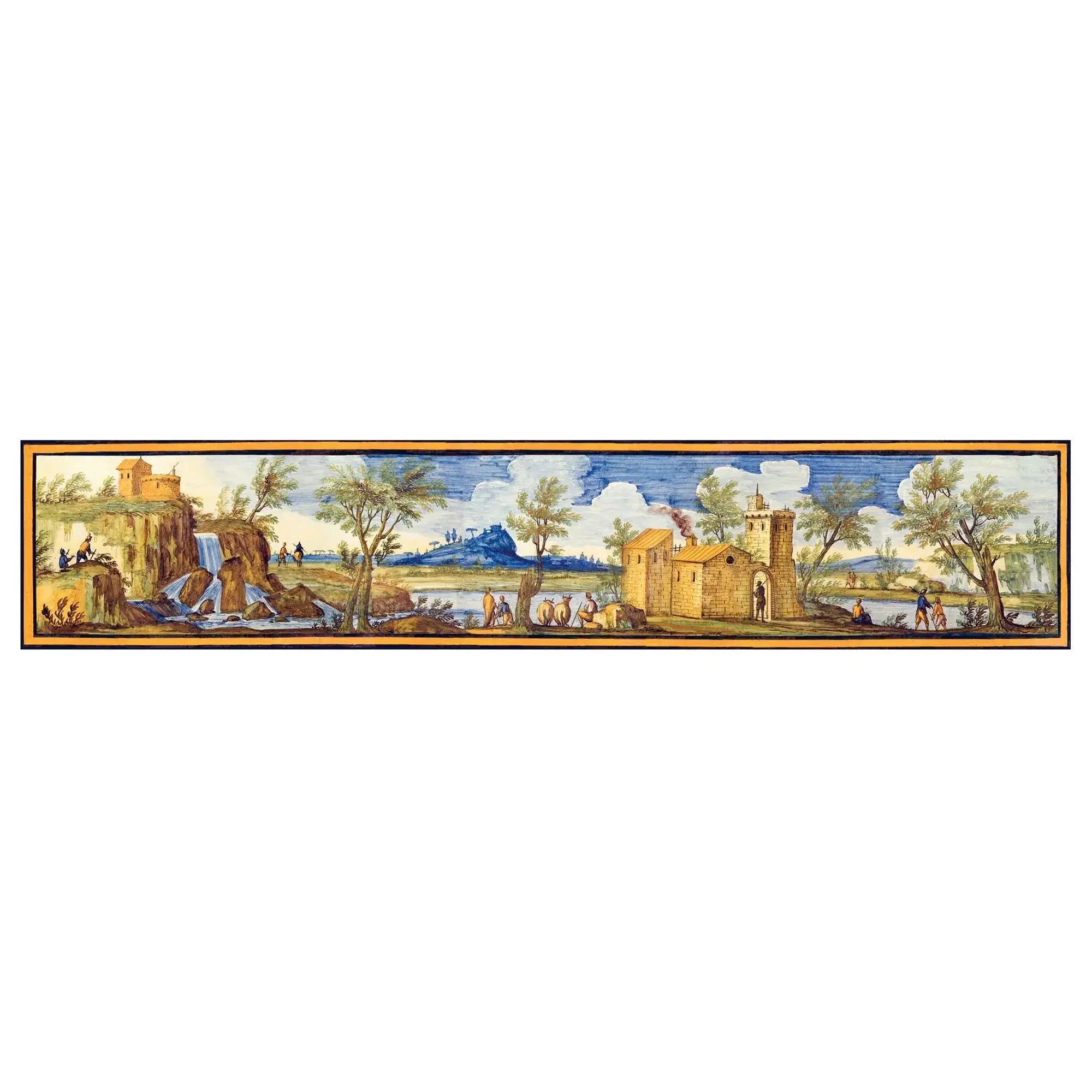 Pannello per tavolo con maioliche napoletane