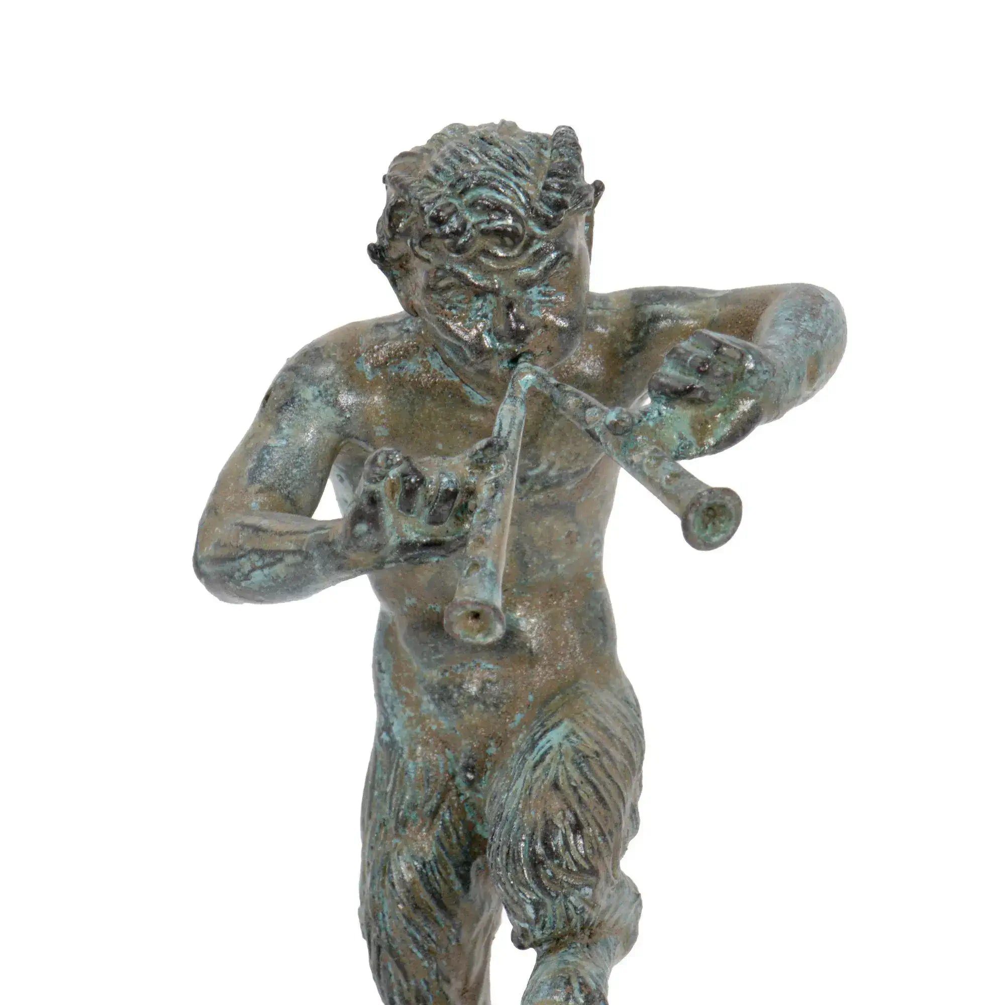 Satiro con Pifferi Statuetta in Bronzo