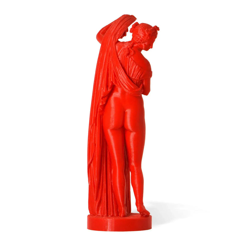 Statua Venere Afrodite Callipigia rossa, vista posteriore