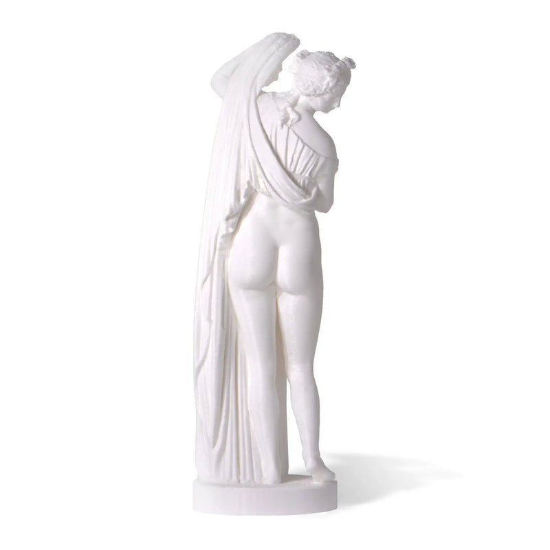 Statua in PLA, Venere Afrodite Callipigia, bianca, visuale posteriore