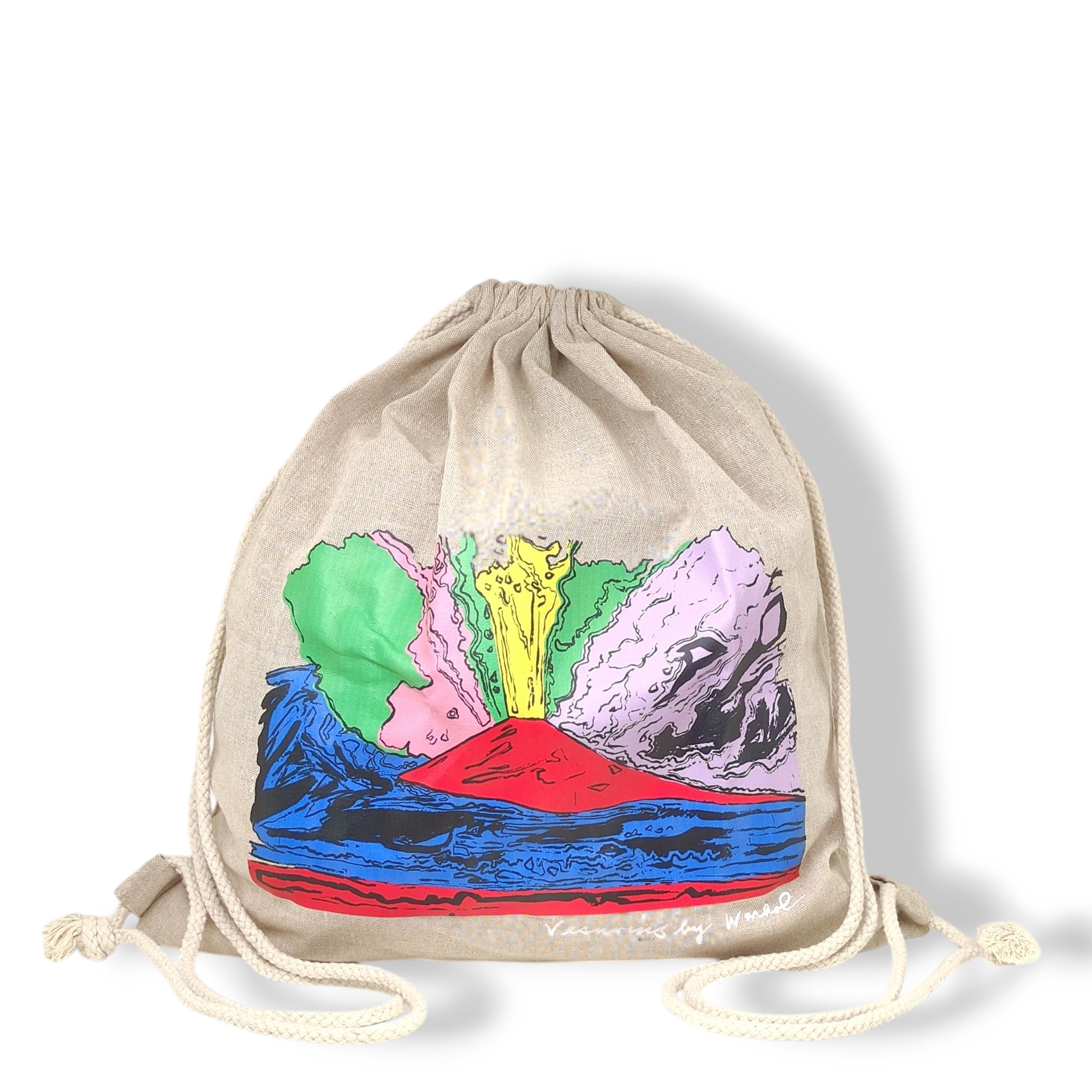 Rucksack aus Baumwolle "Vesuvius" – Inspiriert von Andy Warhol, Lebendige Drucke und Qualität Made in Italy