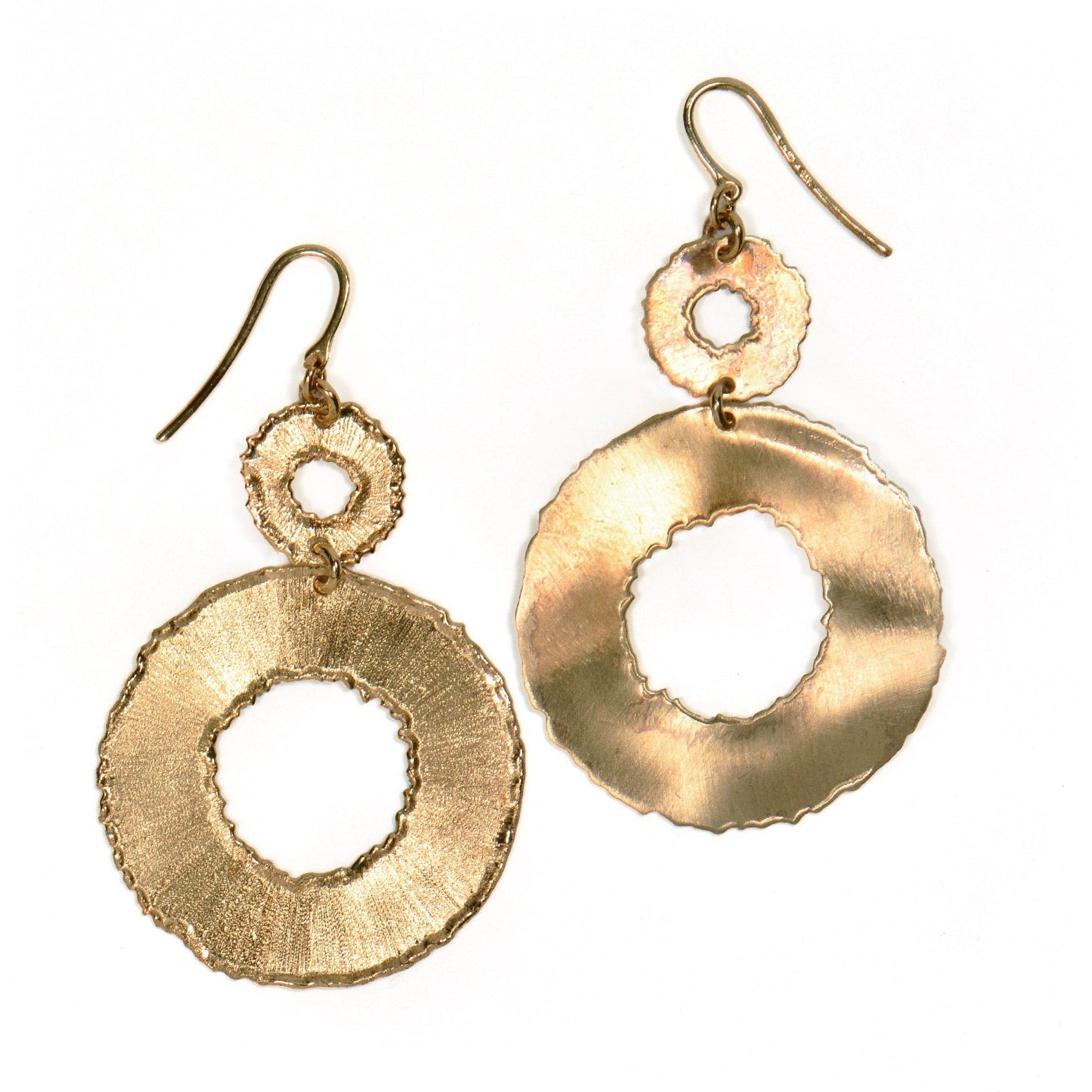 925 Sterling Silver Scratched Effect Pendant Earrings