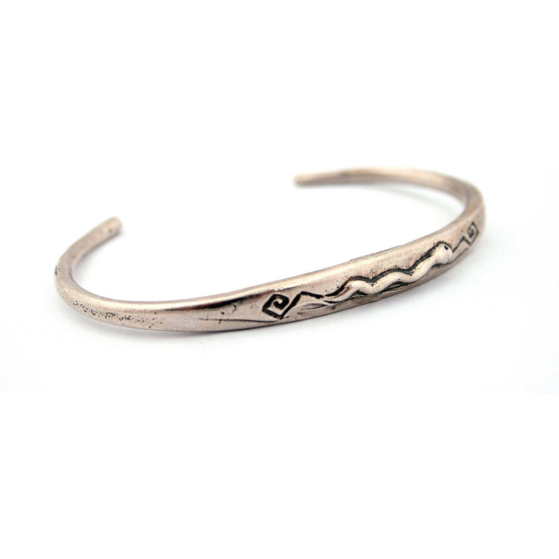 Bracciale con Serpente in rilievo Argento 925-Museum Shop Italy