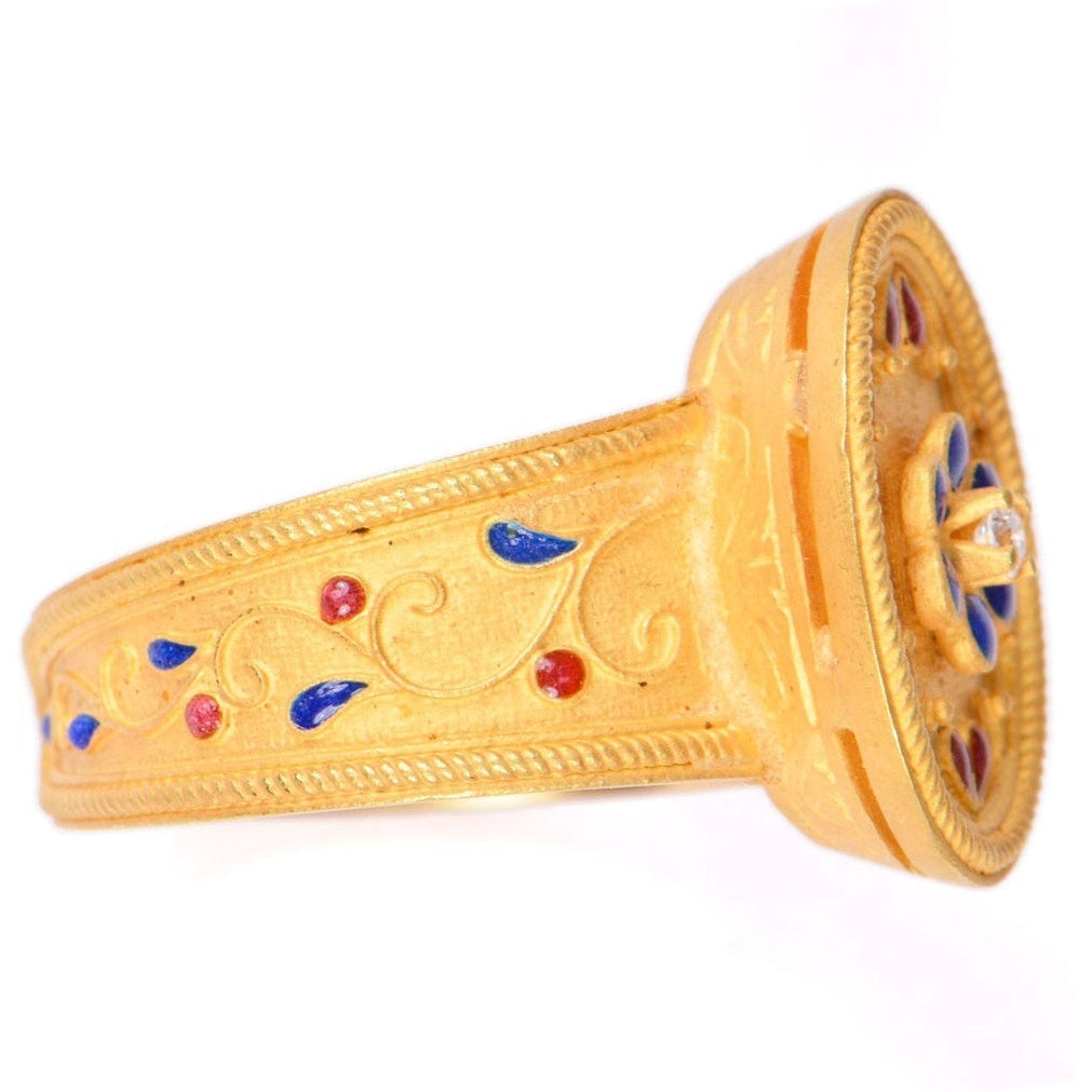 Cornucopia Ring in 18KT Gold and Stones