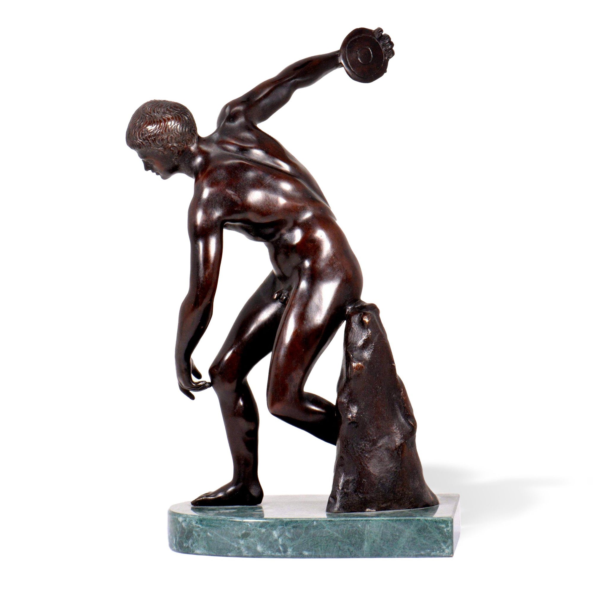 Discobolus in Bronze with Marble Base
