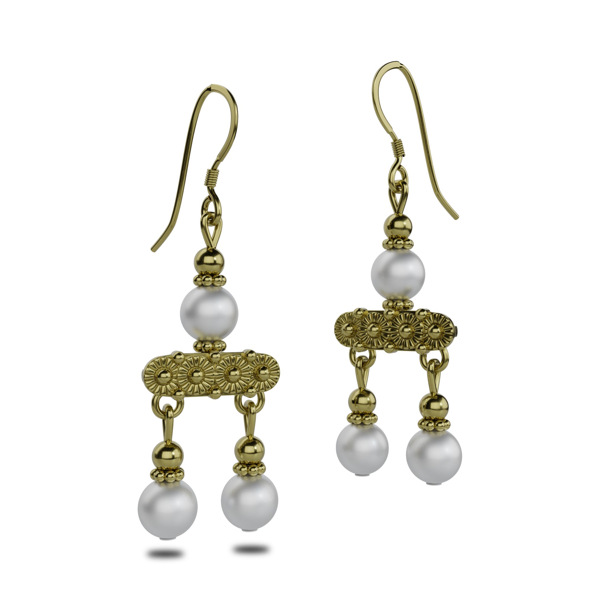 Orecchini Crotalia di Pompei a due pendenti