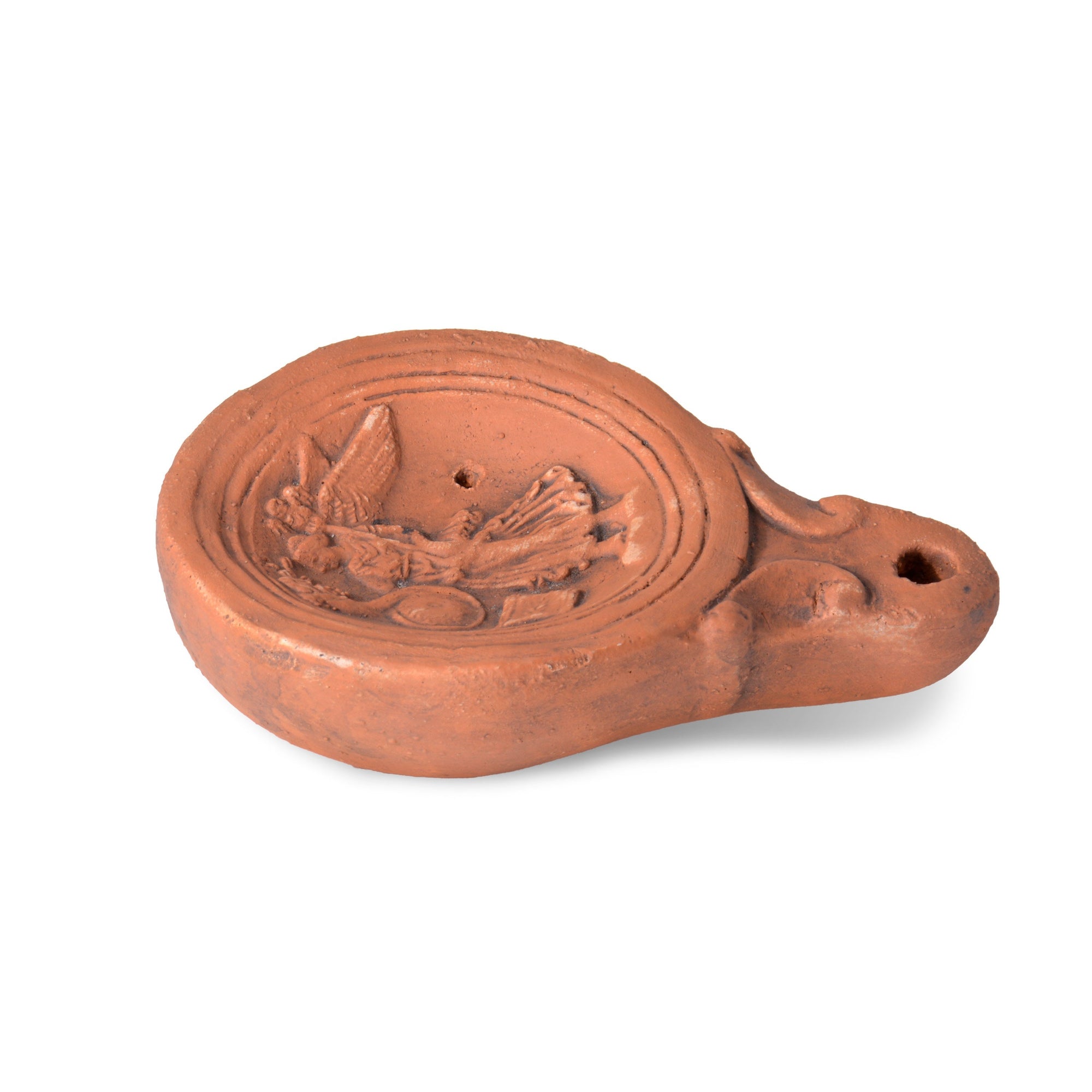 Oil Lamp Goddess Fortuna in Terracotta