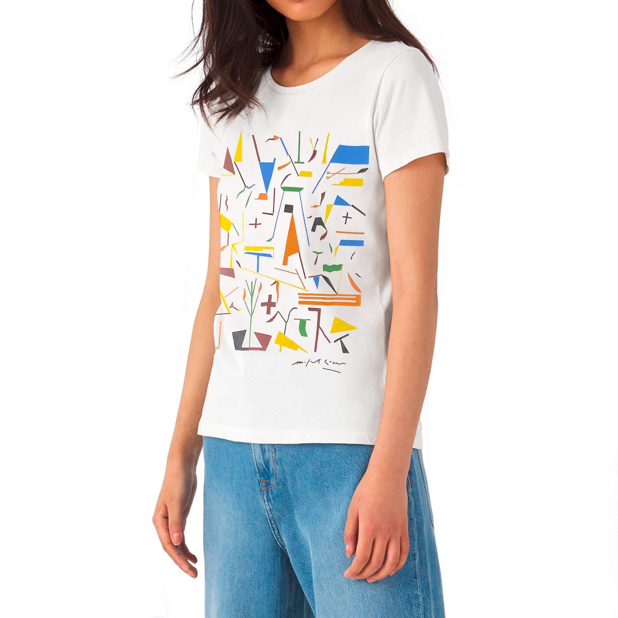 T-Shirt Donna Ispirata all'Arte di Paladino – Stile Unico e Contemporaneo