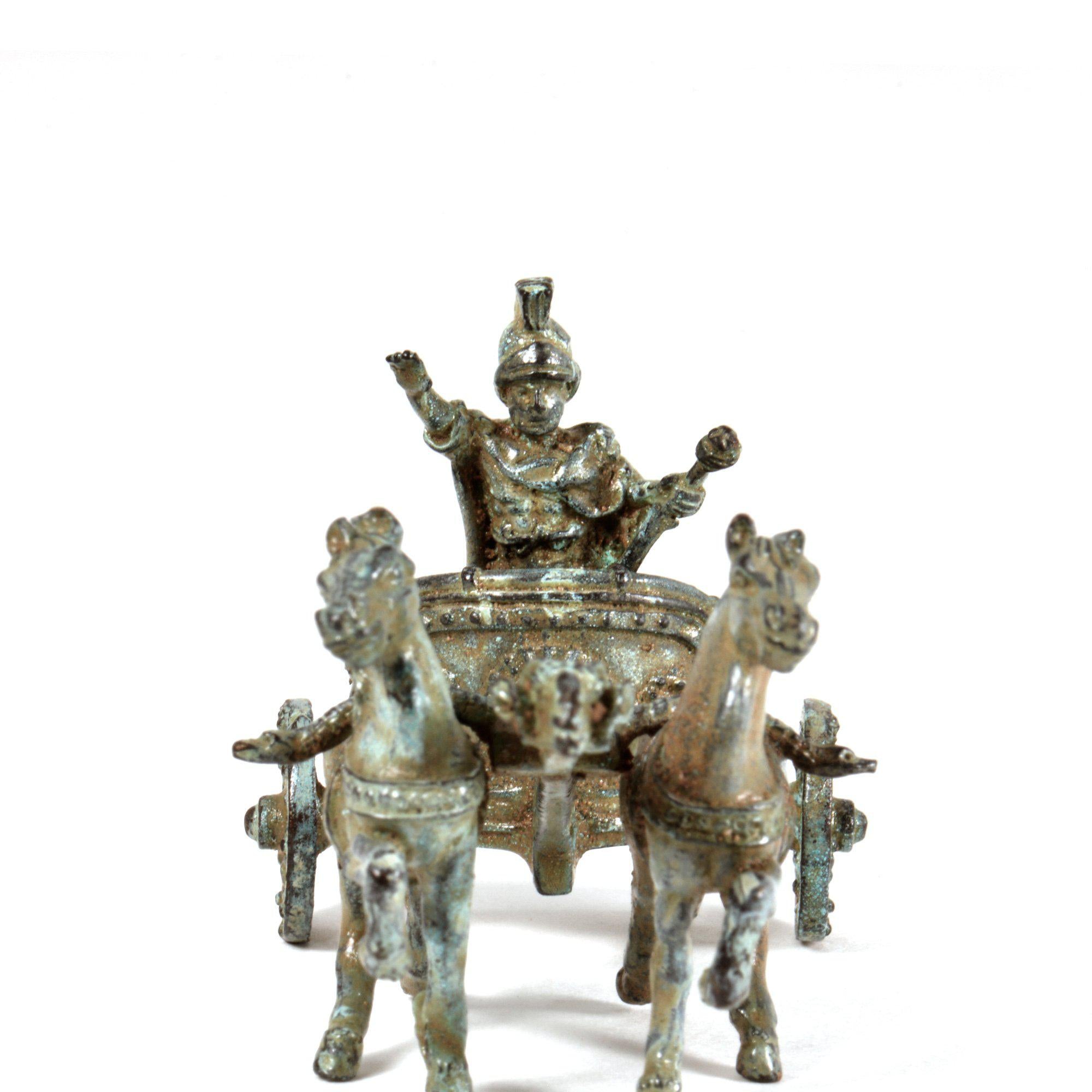 Statuetta in Bronzo di Biga Romana