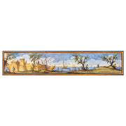 Pannello 30x150 cm per tavoli o rivestimenti, decori maioliche del Chiostro di S. Chiara-Terracotta-Museum Shop Italy