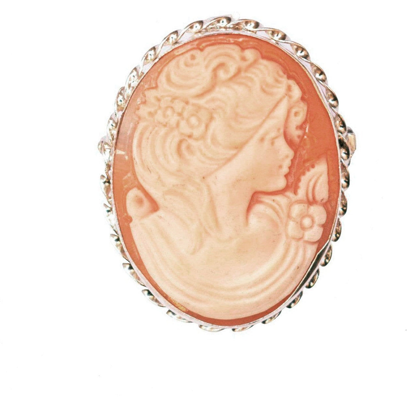 Silver brooch with cameo medium
