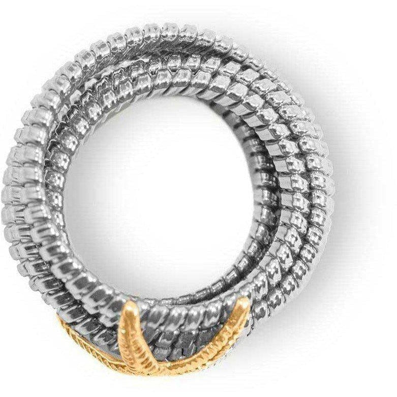 Anello 6 giri con Stella Marina in Oro 18K e Diamante-Museum Shop Italy