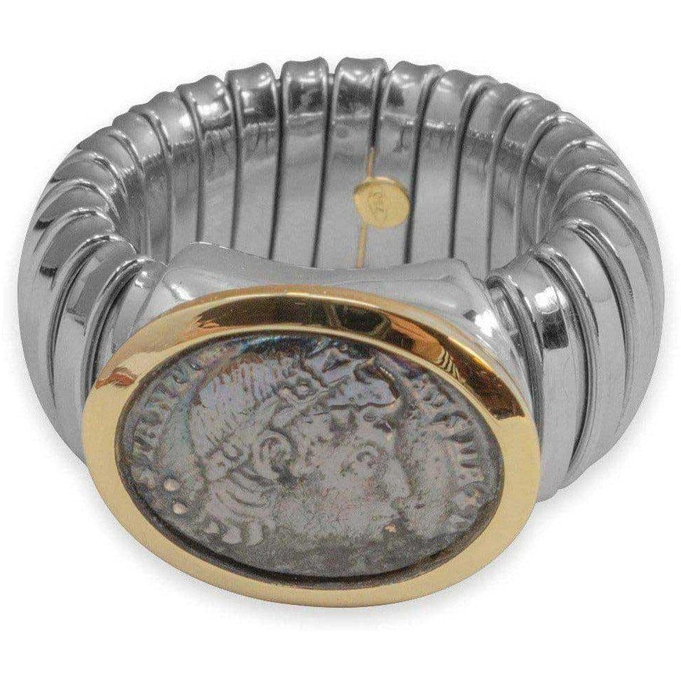 Anello con Moneta Antica Argento 925-Museum Shop Italy