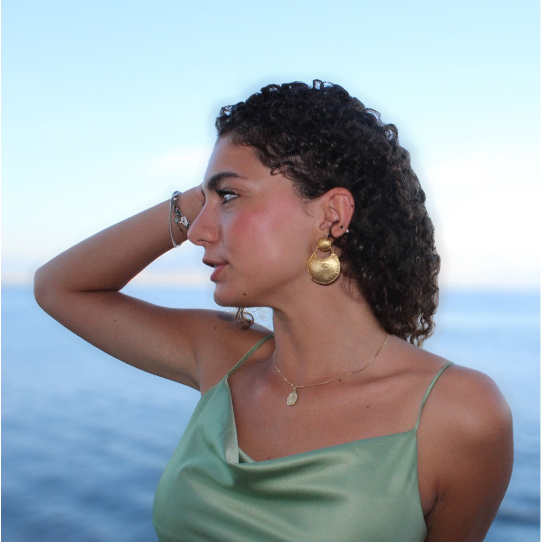 Slave silver plated earrings