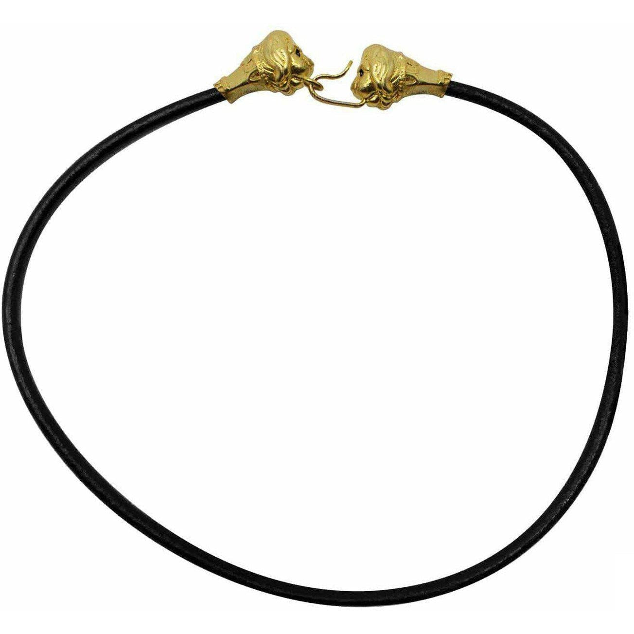 Protomi leonine di Pompei girocollo Argento 925 placcato ORO 18K-Museum Shop Italy