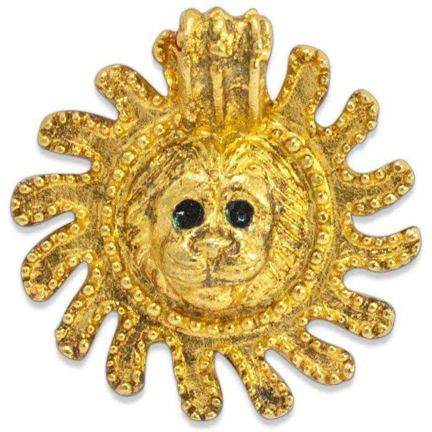 Protomo Leonina di Pompei ciondolo Argento 925 placcato ORO 18K-Museum Shop Italy