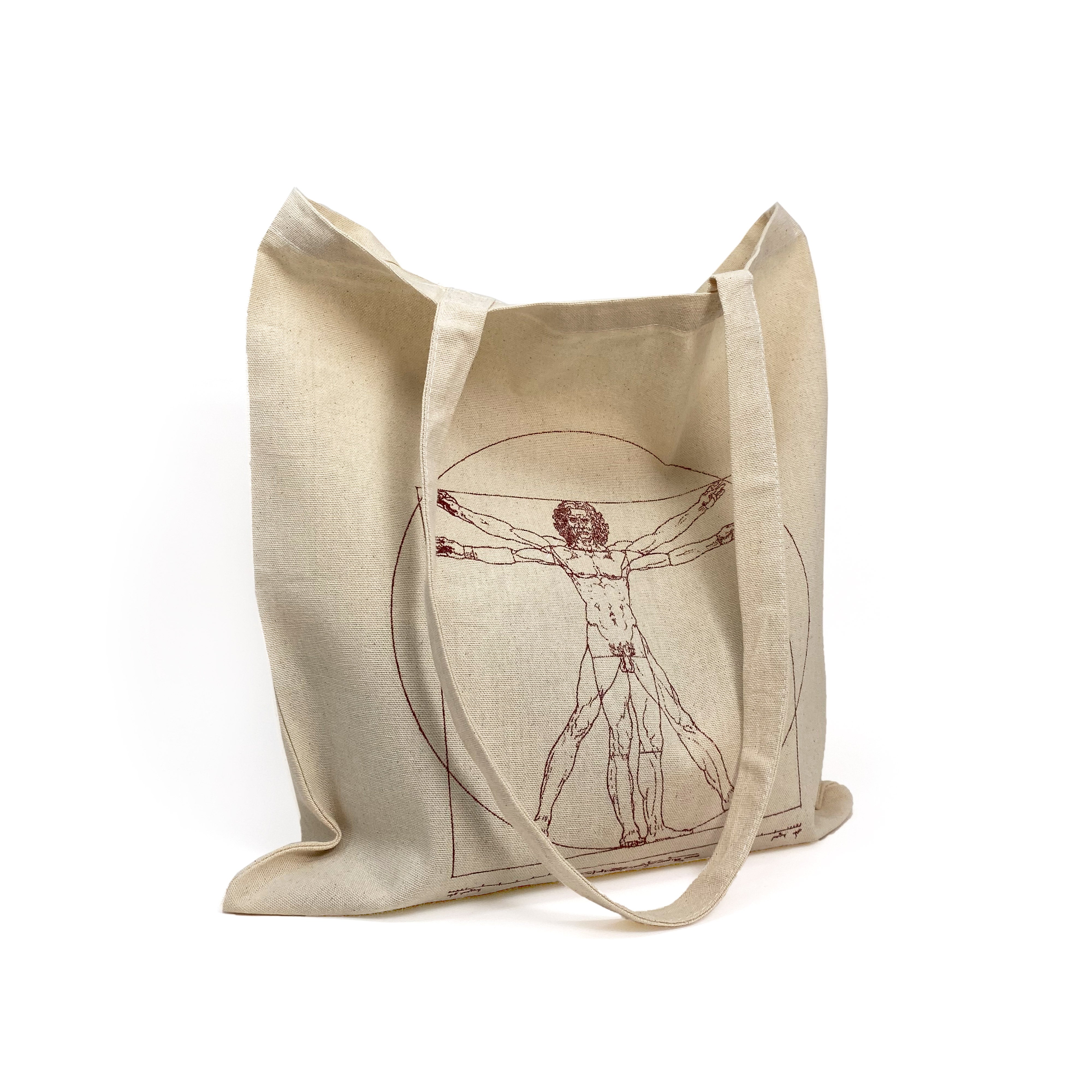 Borsa shopper Uomo Vitruviano Leonardo Da Vinci in cotone naturale